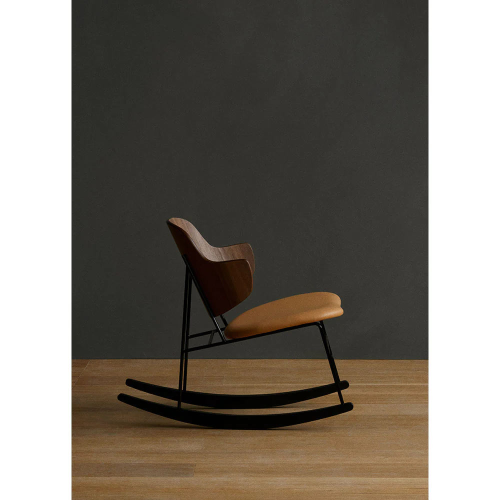Penguin Seat Upholstered Rocking Chair - Walnut - Image 6