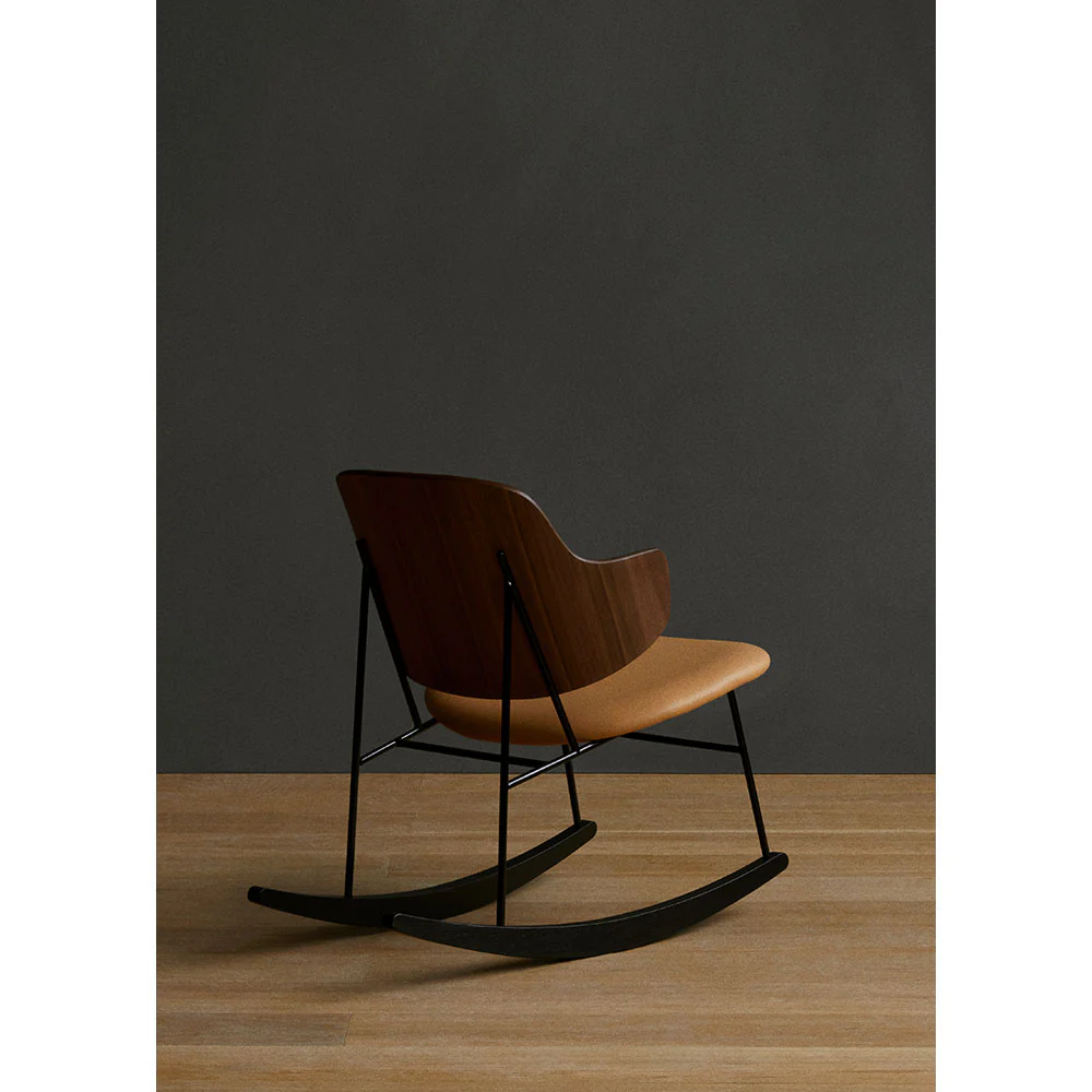 Penguin Seat Upholstered Rocking Chair - Walnut - Image 7