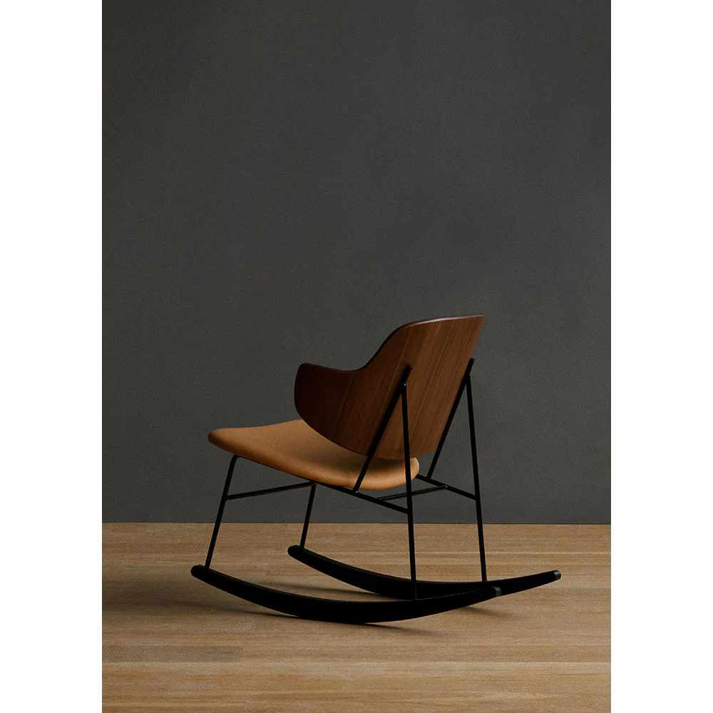 Penguin Seat Upholstered Rocking Chair - Walnut - Image 8
