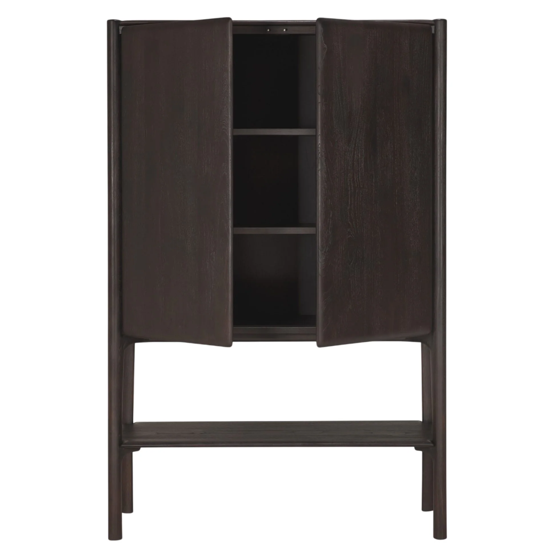 PI Cupboard - 2 Doors - Dark Brown Teak - Image 2