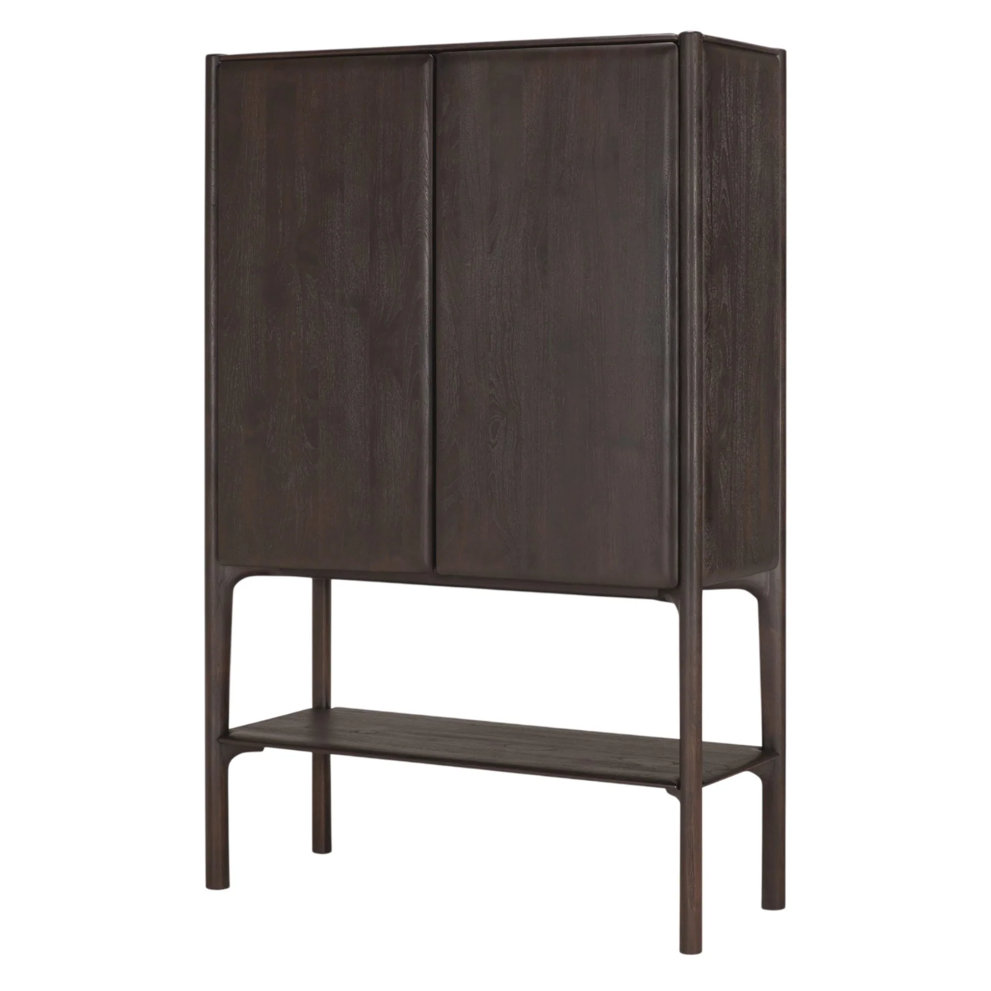 PI Cupboard - 2 Doors - Dark Brown Teak - Image 3