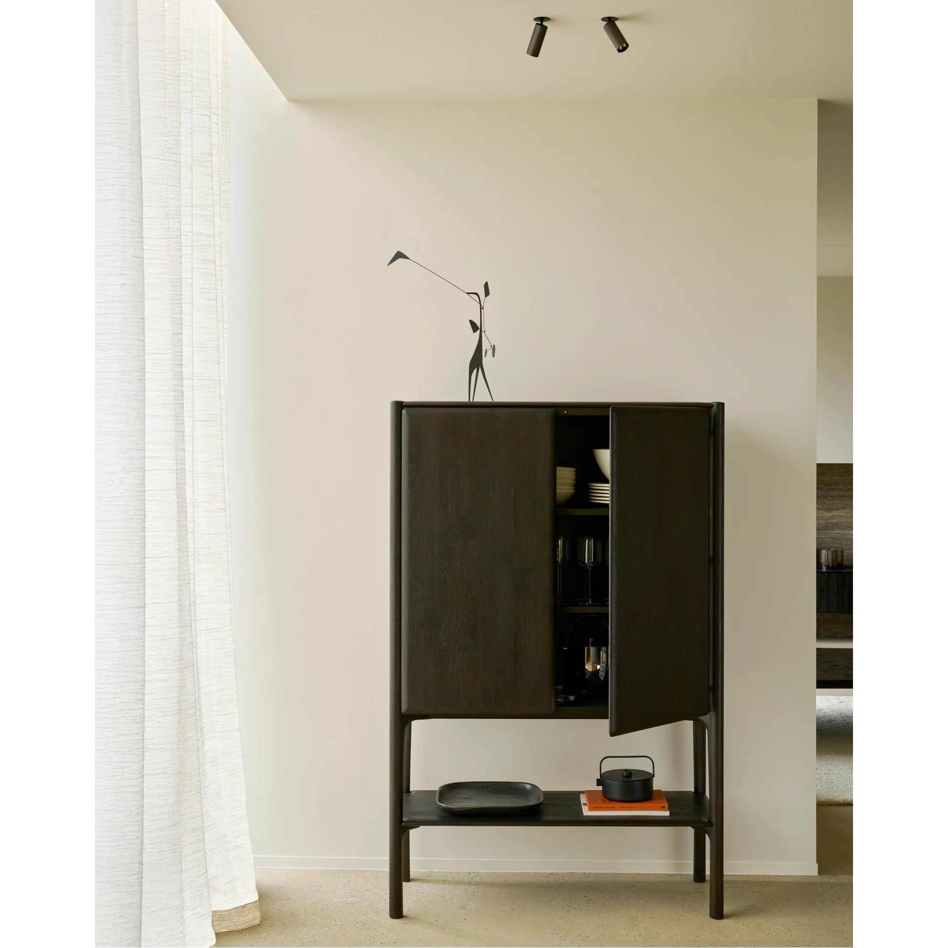 PI Cupboard - 2 Doors - Dark Brown Teak - Image 9