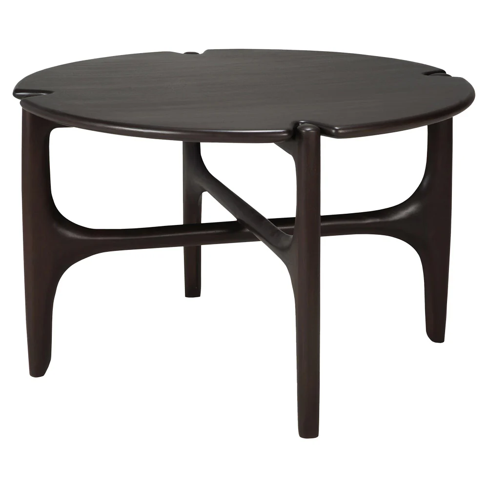 Pi Round Coffee Table - Dark Brown Mahogany