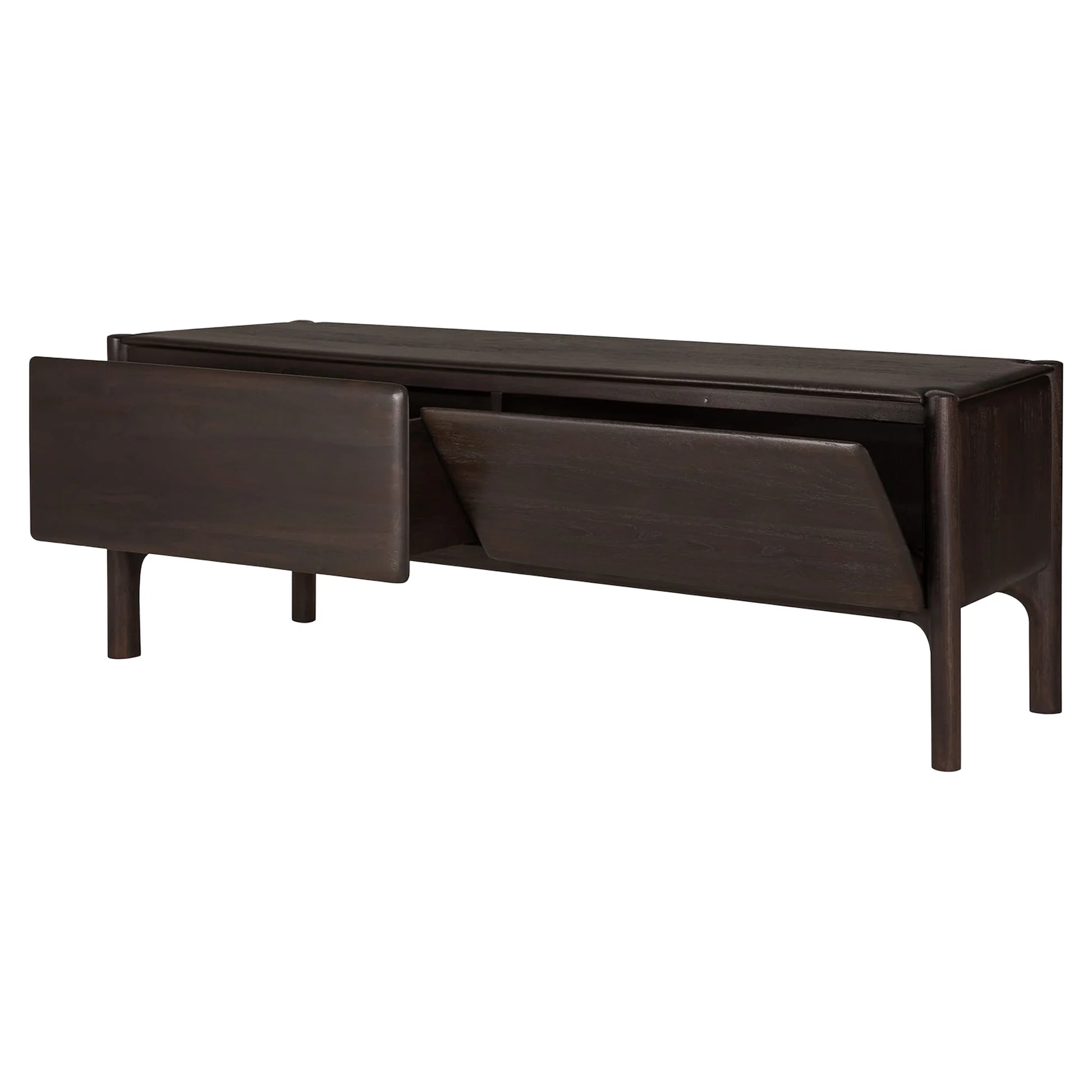 PI TV Cupboard - 1 Drawer, Dark Brown Teak - Image 3