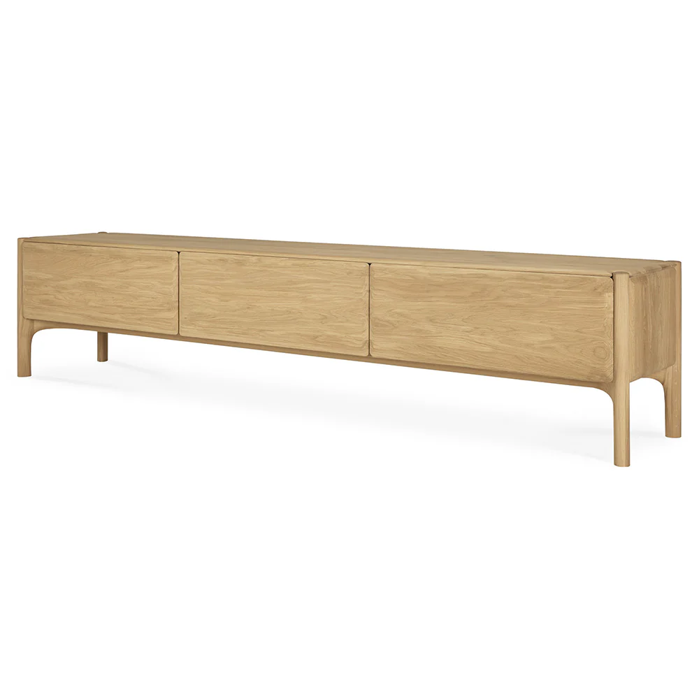 PI TV Cupboard - 2 Drawers, Oak - Image 2