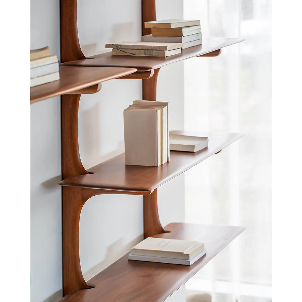 PI Wall Shelf - Mahogany, 3 Shelves - Image 6