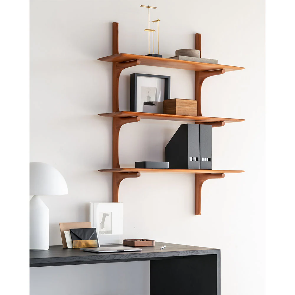 PI Wall Shelf - Mahogany, 3 Shelves - Image 7