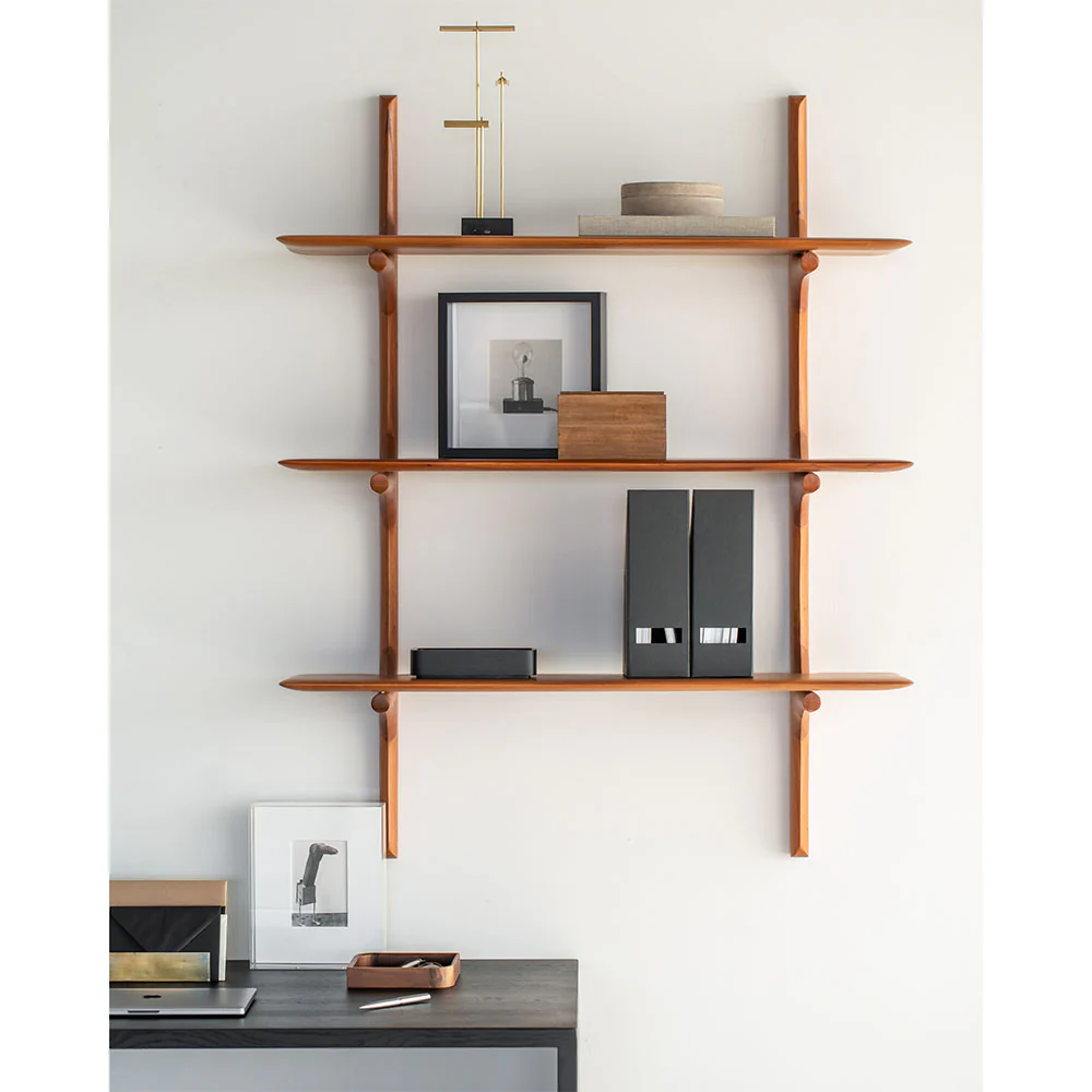 PI Wall Shelf - Mahogany, 3 Shelves - Image 8