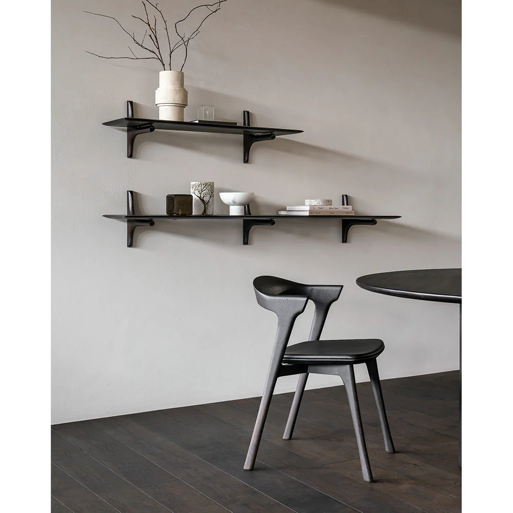 Pi Wall Shelf 39.5"W- Dark Brown Mahogany, 1 Shelf - Image 10
