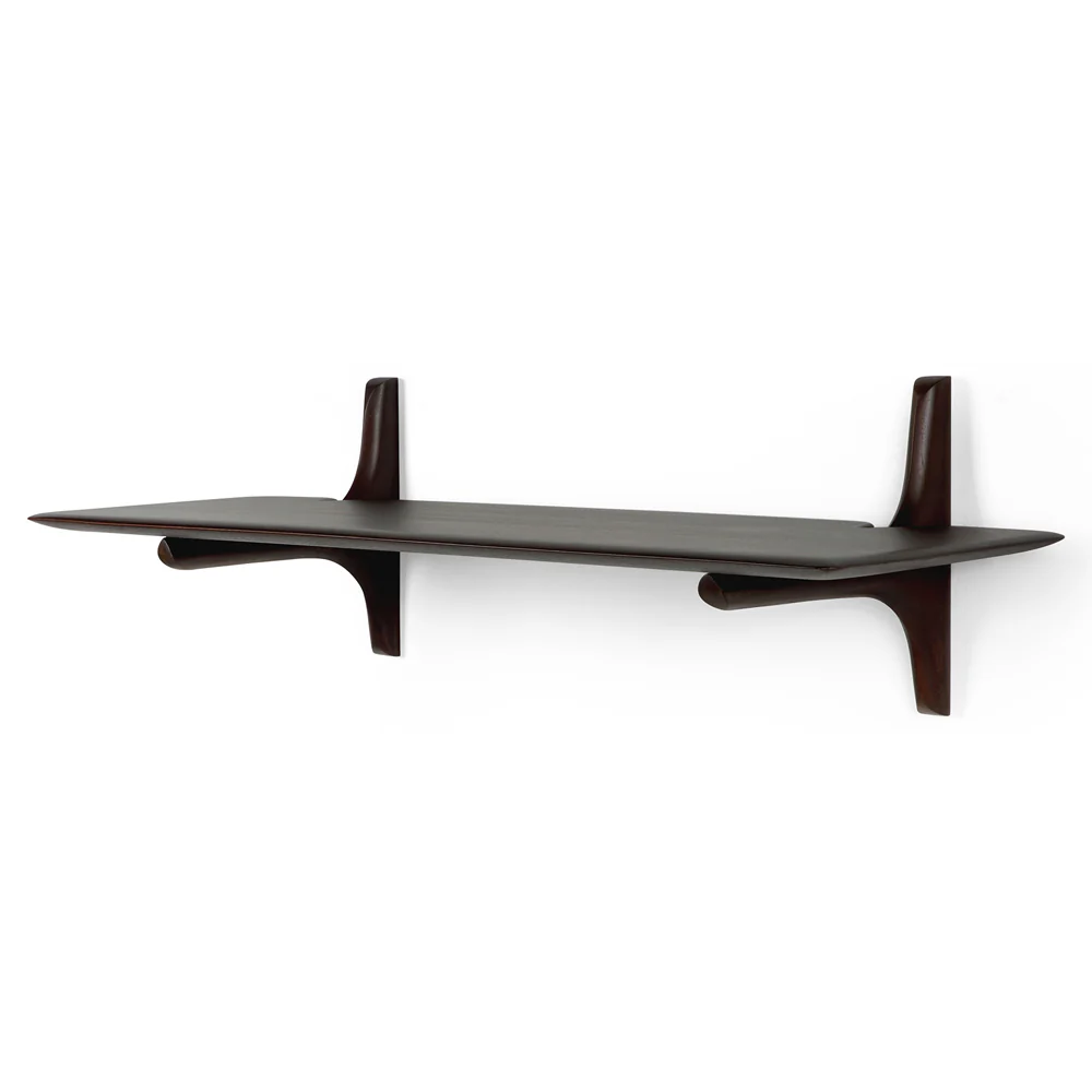 Pi Wall Shelf 39.5"W- Dark Brown Mahogany, 1 Shelf - Image 2
