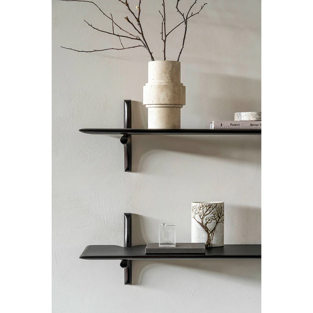 Pi Wall Shelf 39.5"W- Dark Brown Mahogany, 1 Shelf - Image 8