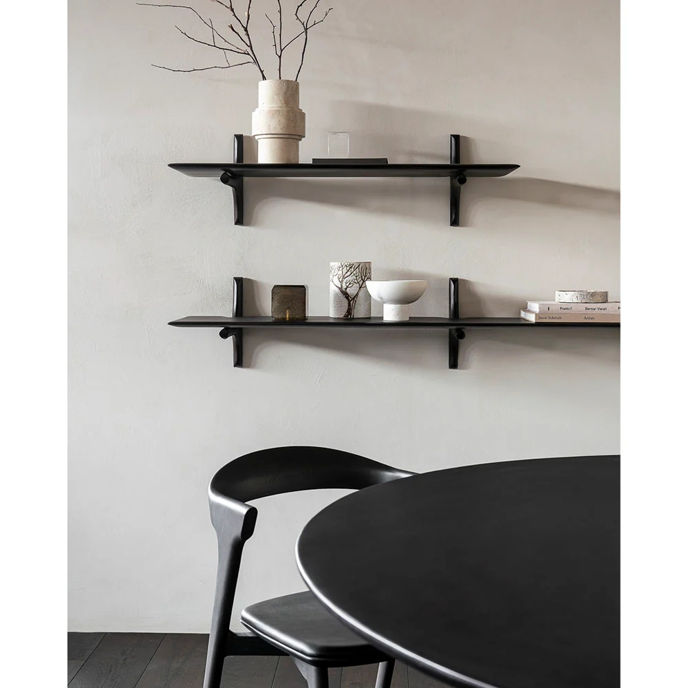 Pi Wall Shelf 39.5"W- Dark Brown Mahogany, 1 Shelf - Image 9