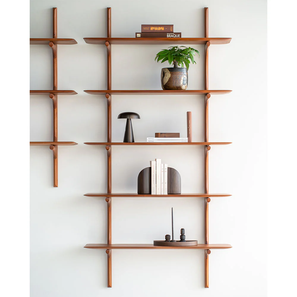 PI Wall Shelf - Mahogany, 5 Shelves - Image 6