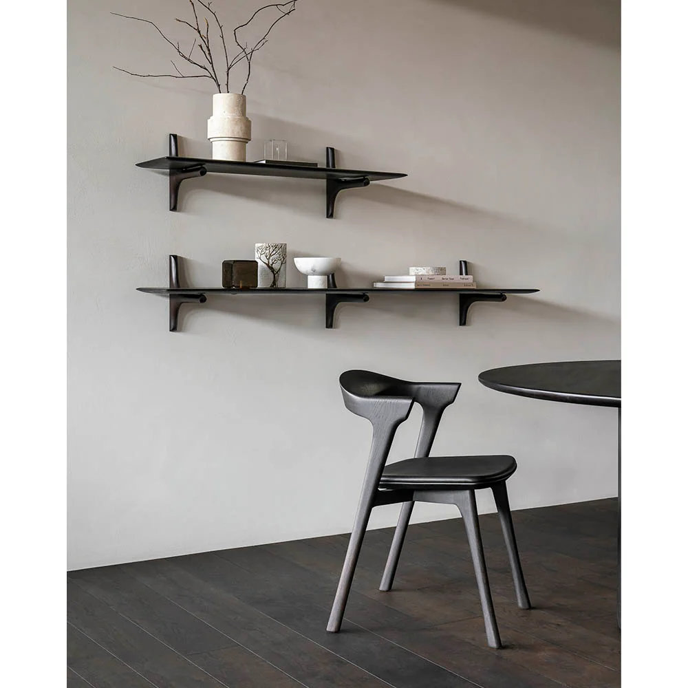 Pi Wall Shelf 66.5"W- Dark Brown Mahogany, 1 Shelf - Image 10