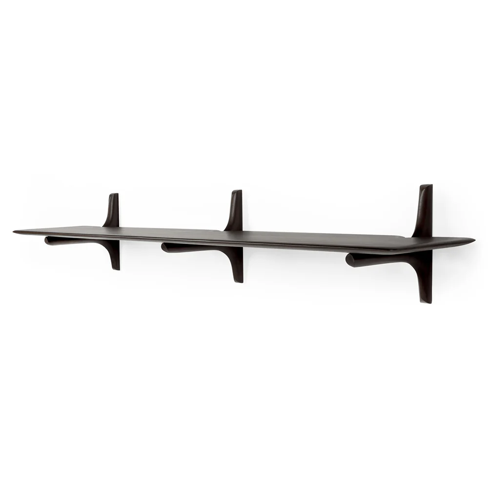 Pi Wall Shelf 66.5"W- Dark Brown Mahogany, 1 Shelf - Image 2