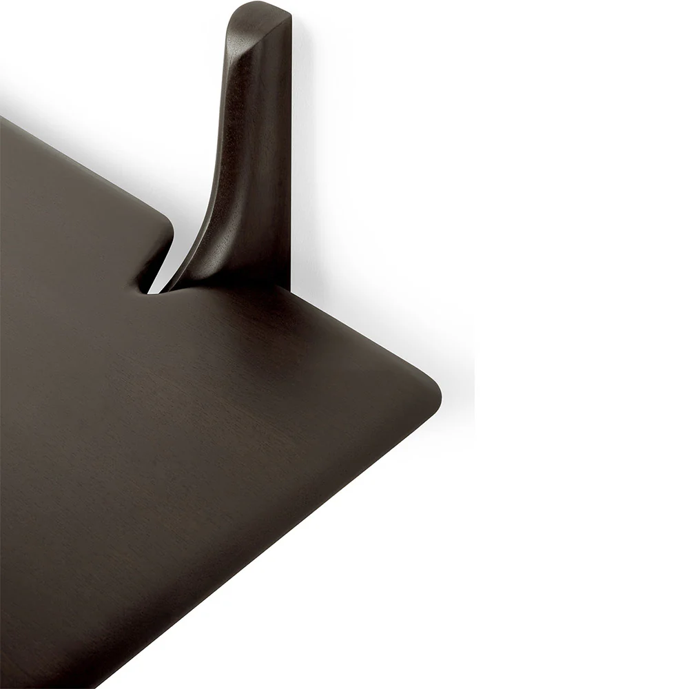 Pi Wall Shelf 66.5"W- Dark Brown Mahogany, 1 Shelf - Image 3