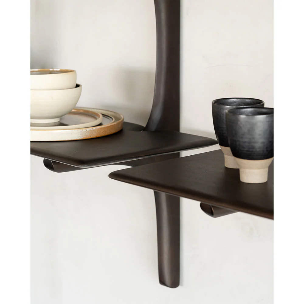 Pi Wall Shelf - Dark Brown Mahogany, 3 Shelves - Image 5