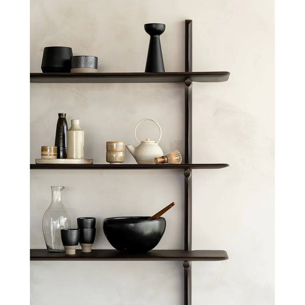 Pi Wall Shelf - Dark Brown Mahogany, 3 Shelves - Image 6
