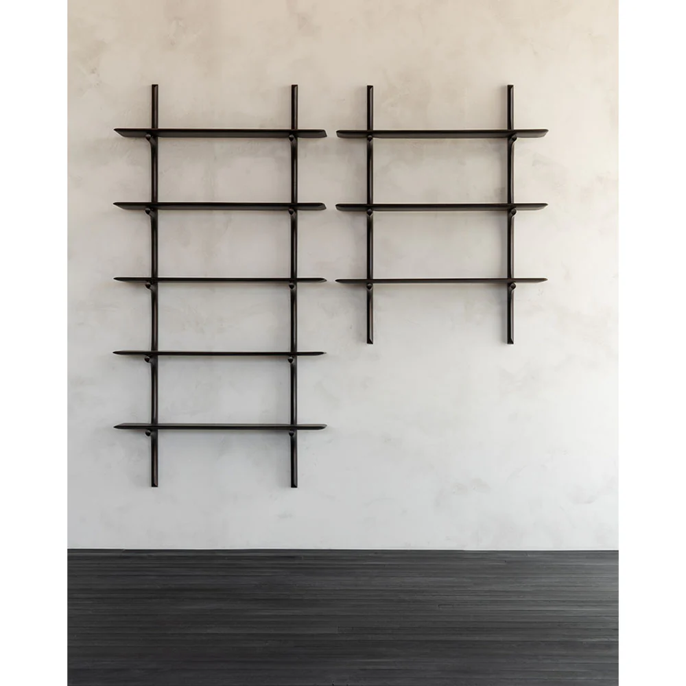 Pi Wall Shelf - Dark Brown Mahogany, 3 Shelves - Image 7