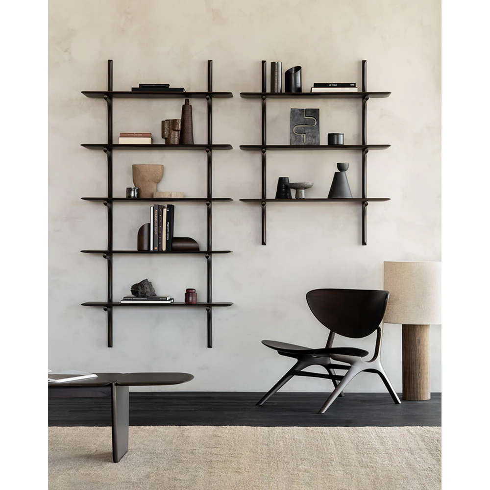 Pi Wall Shelf - Dark Brown Mahogany, 3 Shelves - Image 8