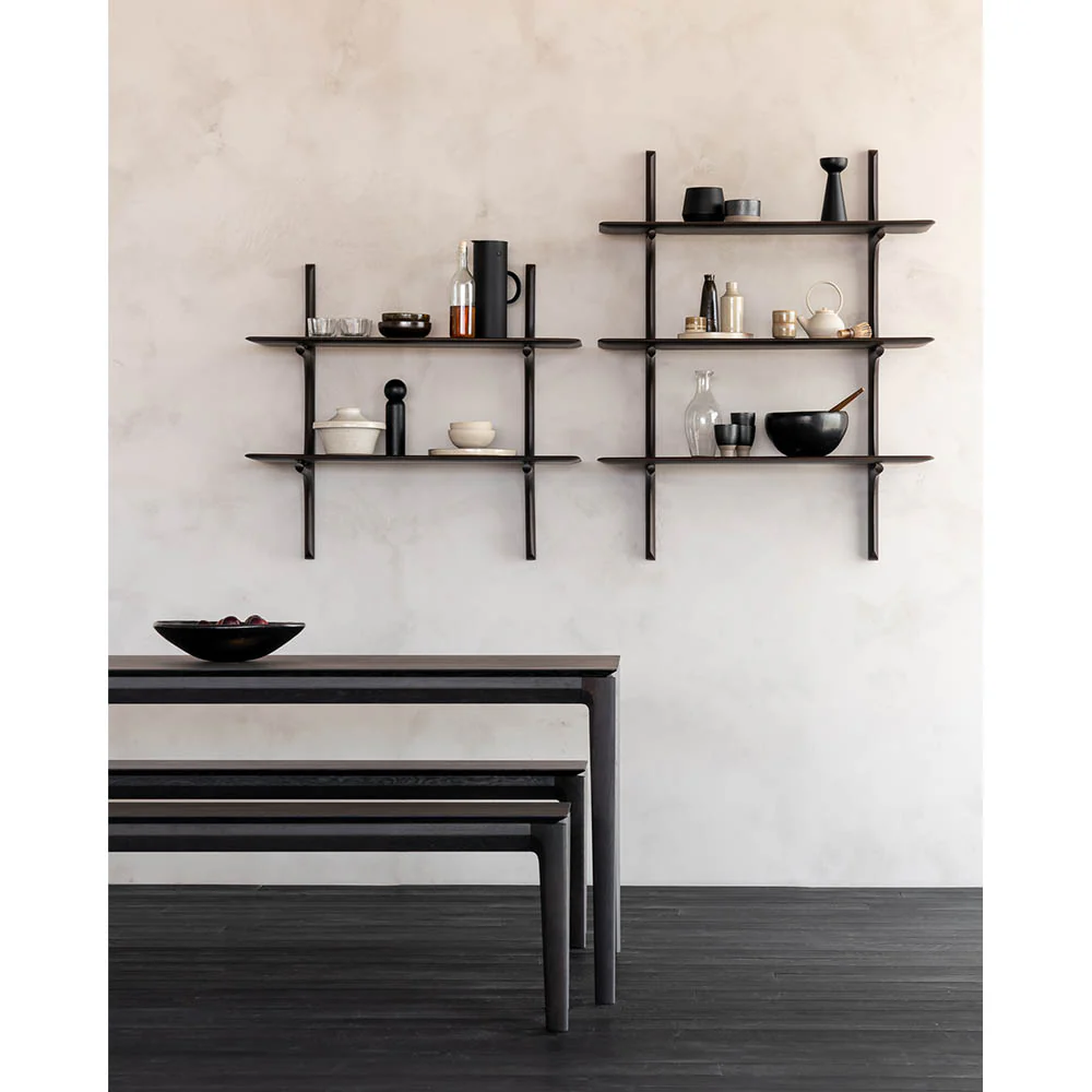 Pi Wall Shelf - Dark Brown Mahogany, 3 Shelves - Image 9