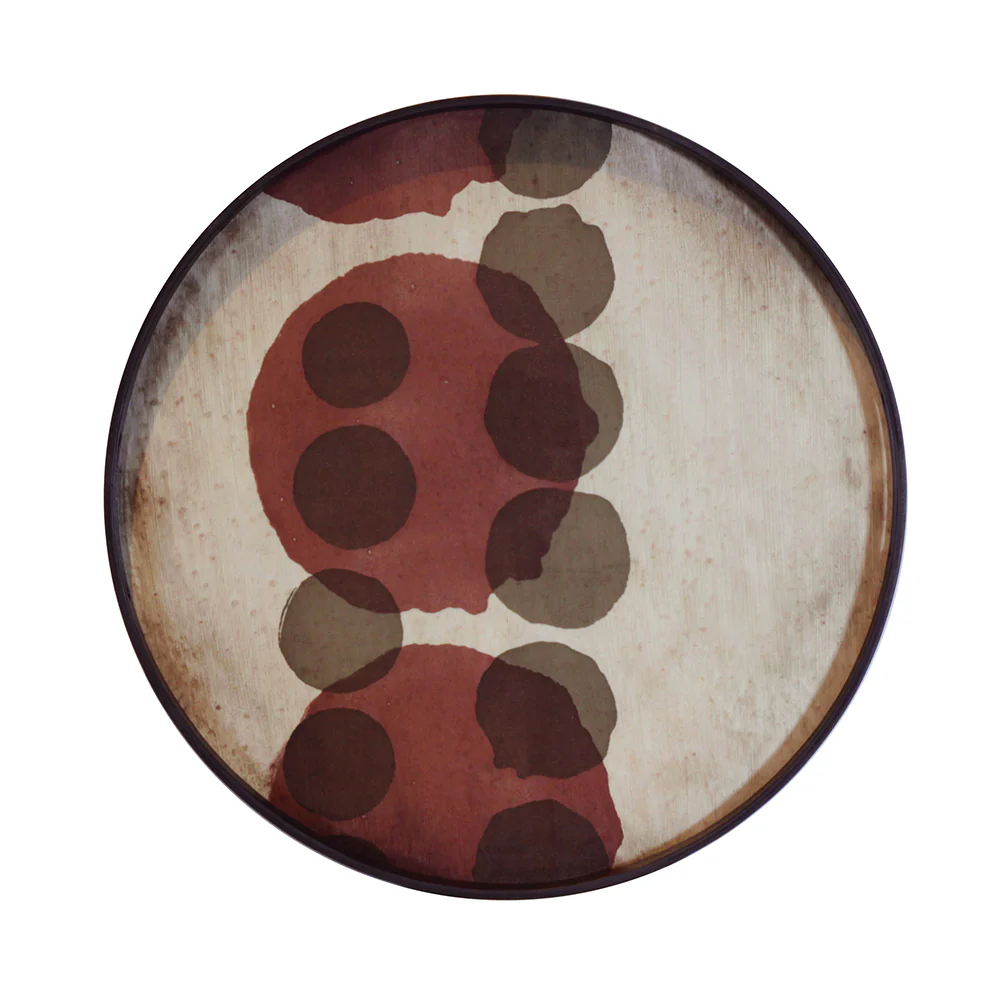 Pinot Layered Dots Glass Tray - Round, Small