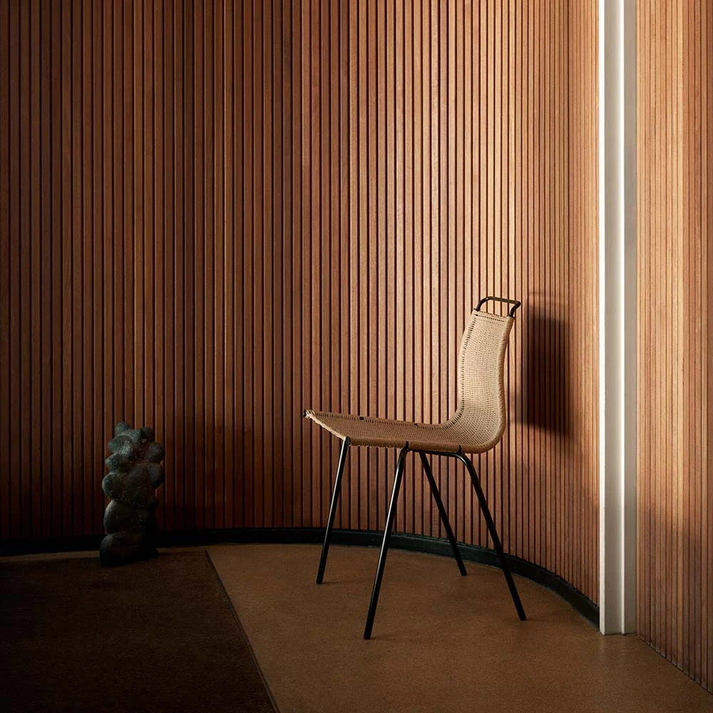 PK1 Dining Chair - Natural Paper Cord, Black Steel - Image 6