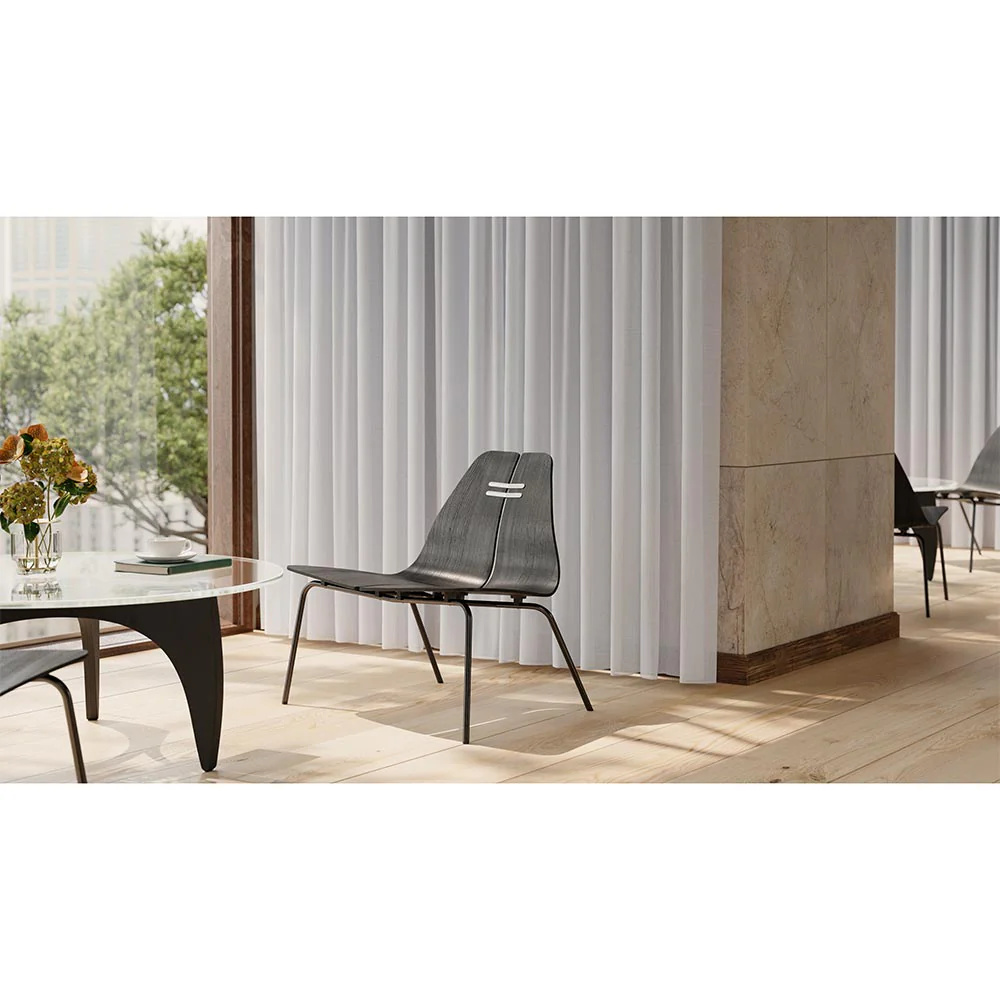 PK23 Lounge Chair - Black Colored Ash, Black Powder Coated Steel - Image 2