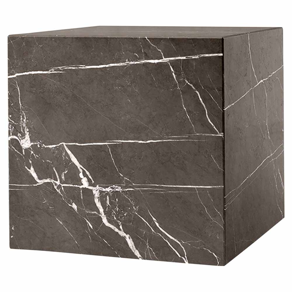 Plinth Cubic Marble Table - Gray Kendzo