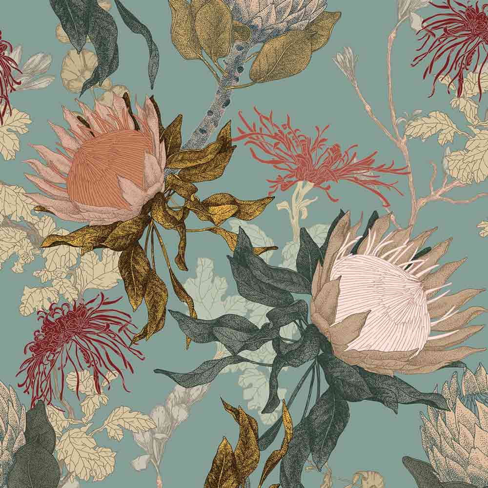 Proteas' Dream Wallpaper - Duck Egg - Image 2