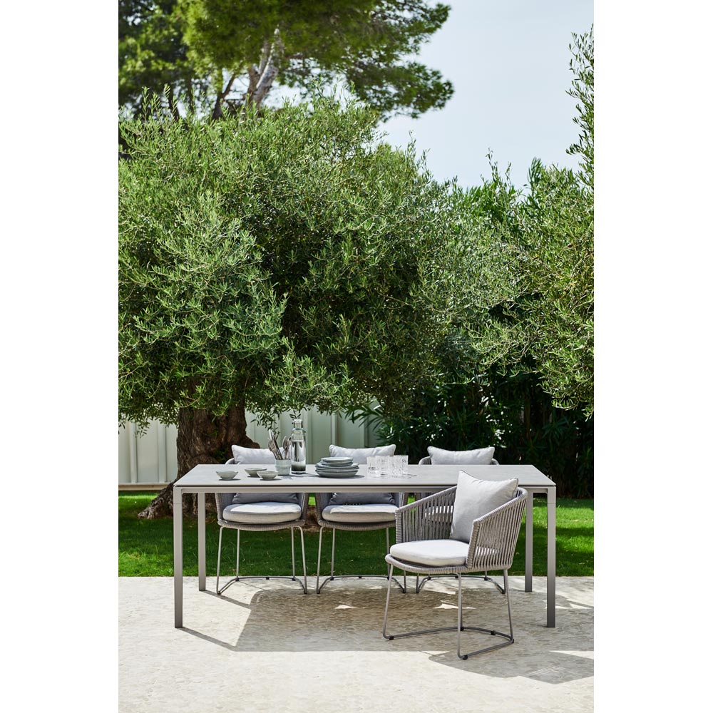 Pure Rectangular Dining Table - Basalt Ceramic Top, Taupe Aluminum Base - Image 10