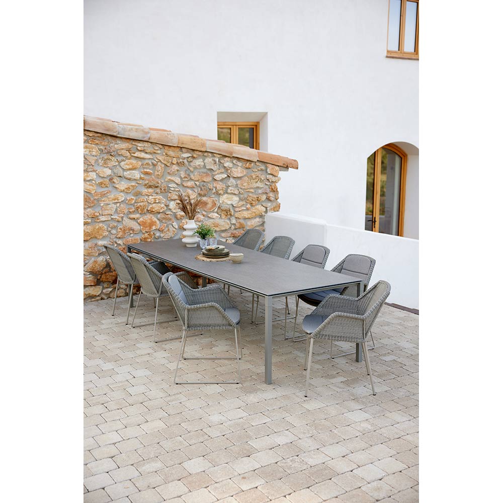 Pure Rectangular Dining Table - Basalt Ceramic Top, Taupe Aluminum Base - Image 5