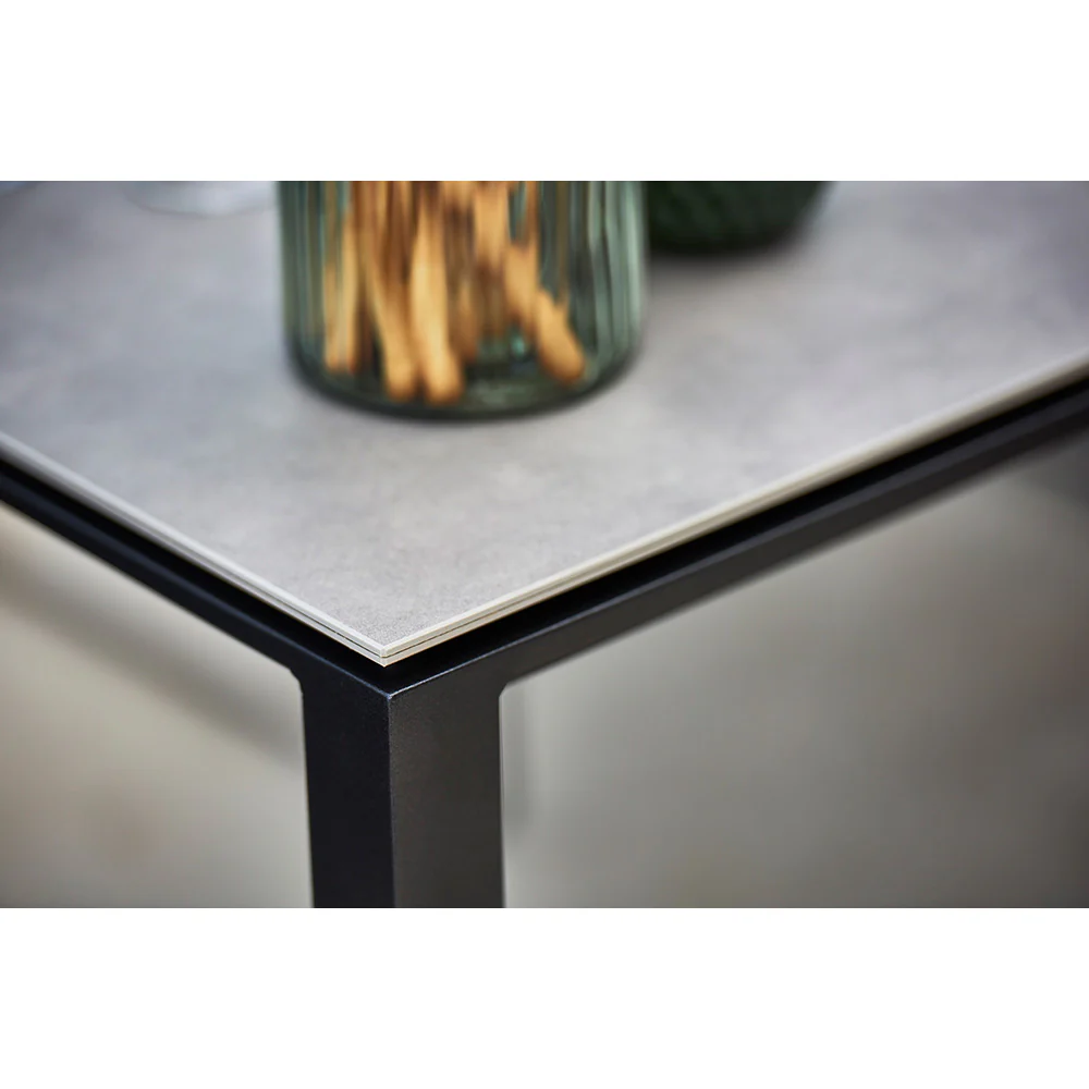 Pure Rectangular Dining Table - Fossil Black Ceramic Top, Taupe Aluminum Base - Image 2