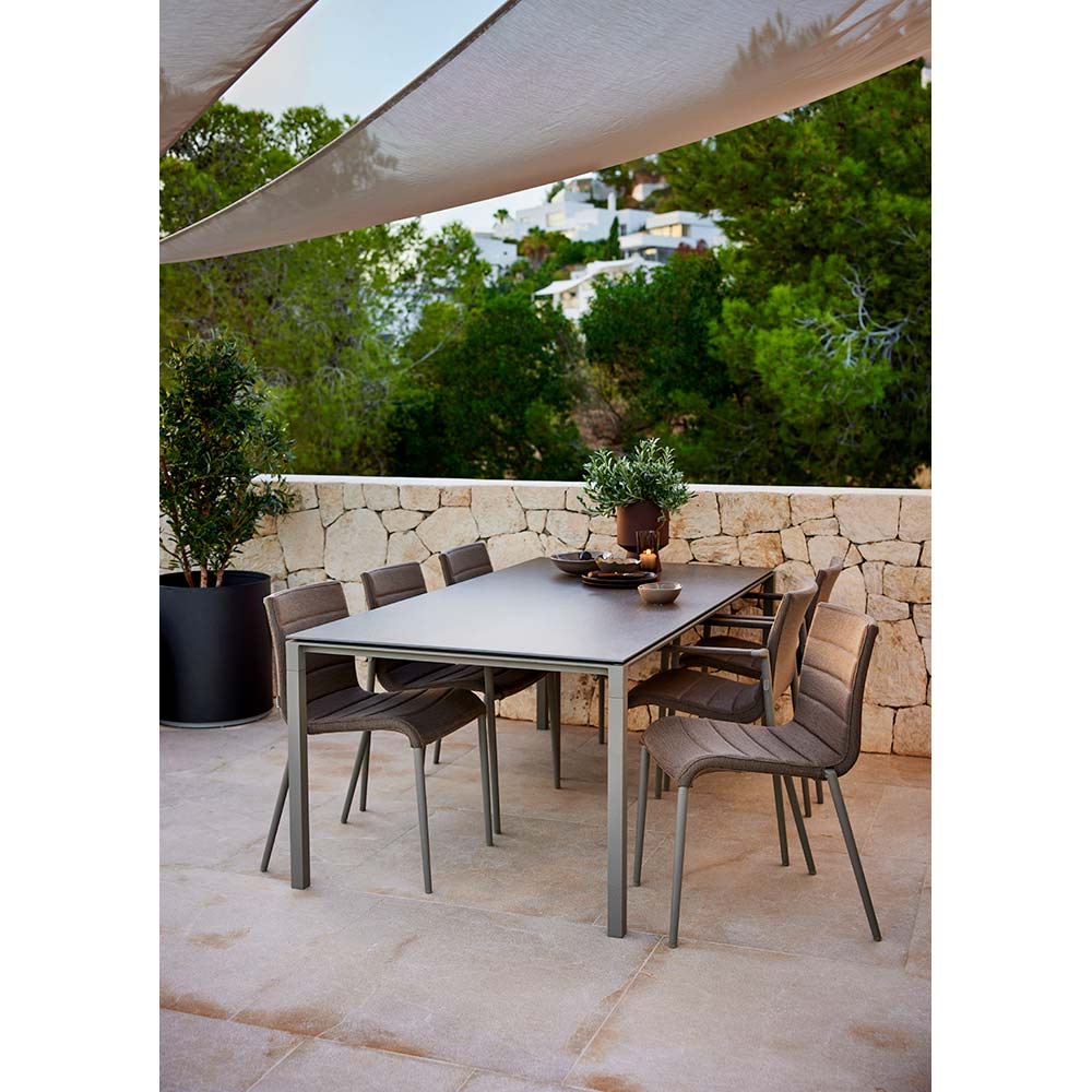 Pure Rectangular Dining Table - Nero Black Ceramic Top, Taupe Aluminum Base - Image 4