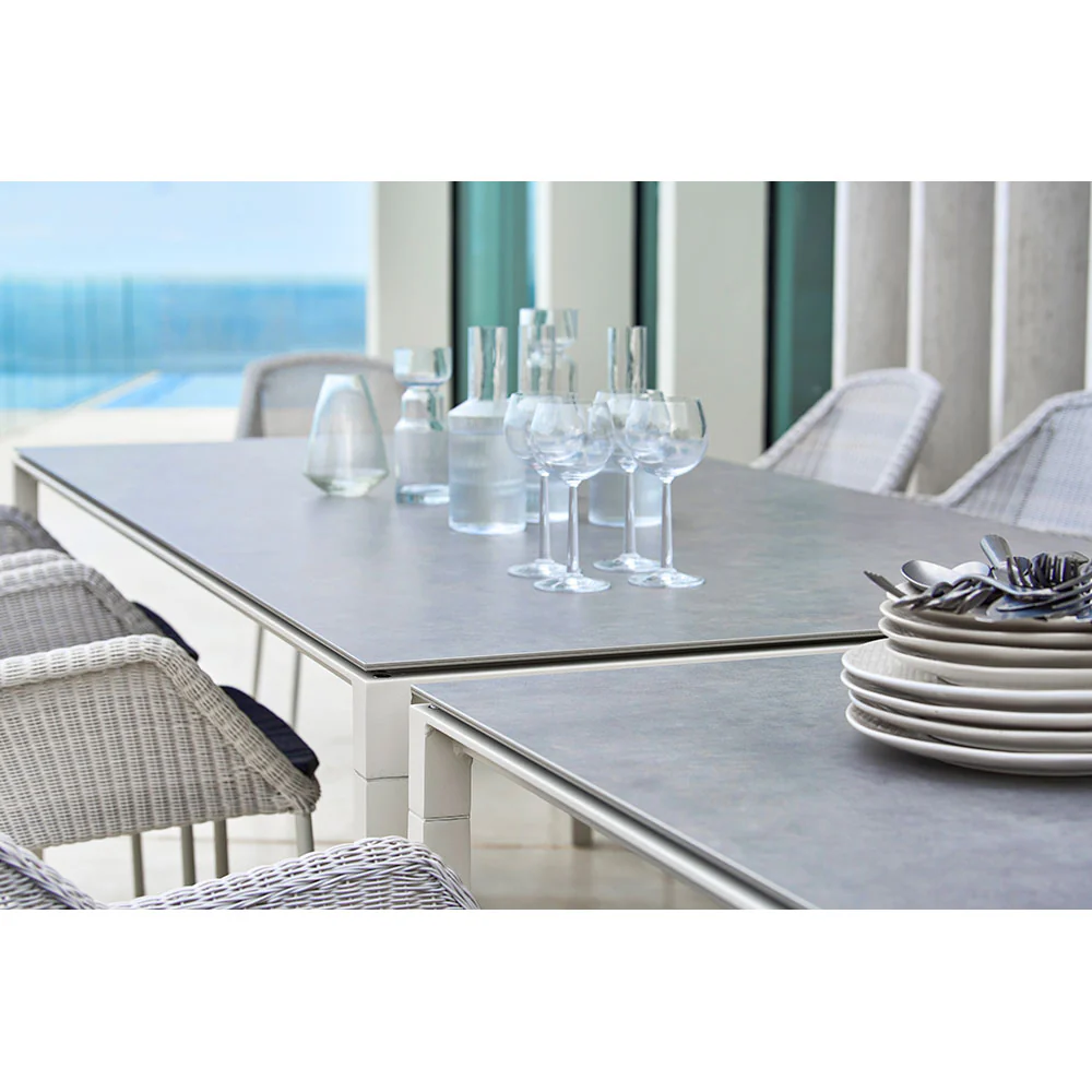 Pure Rectangular Dining Table - Nero Black Ceramic Top, Taupe Aluminum Base - Image 5