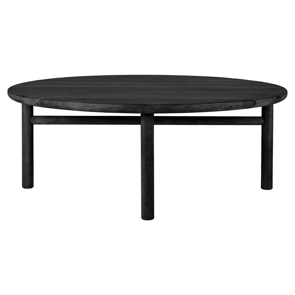 Quatro Outdoor Coffee Table - Black Teak, 14"H - Image 3