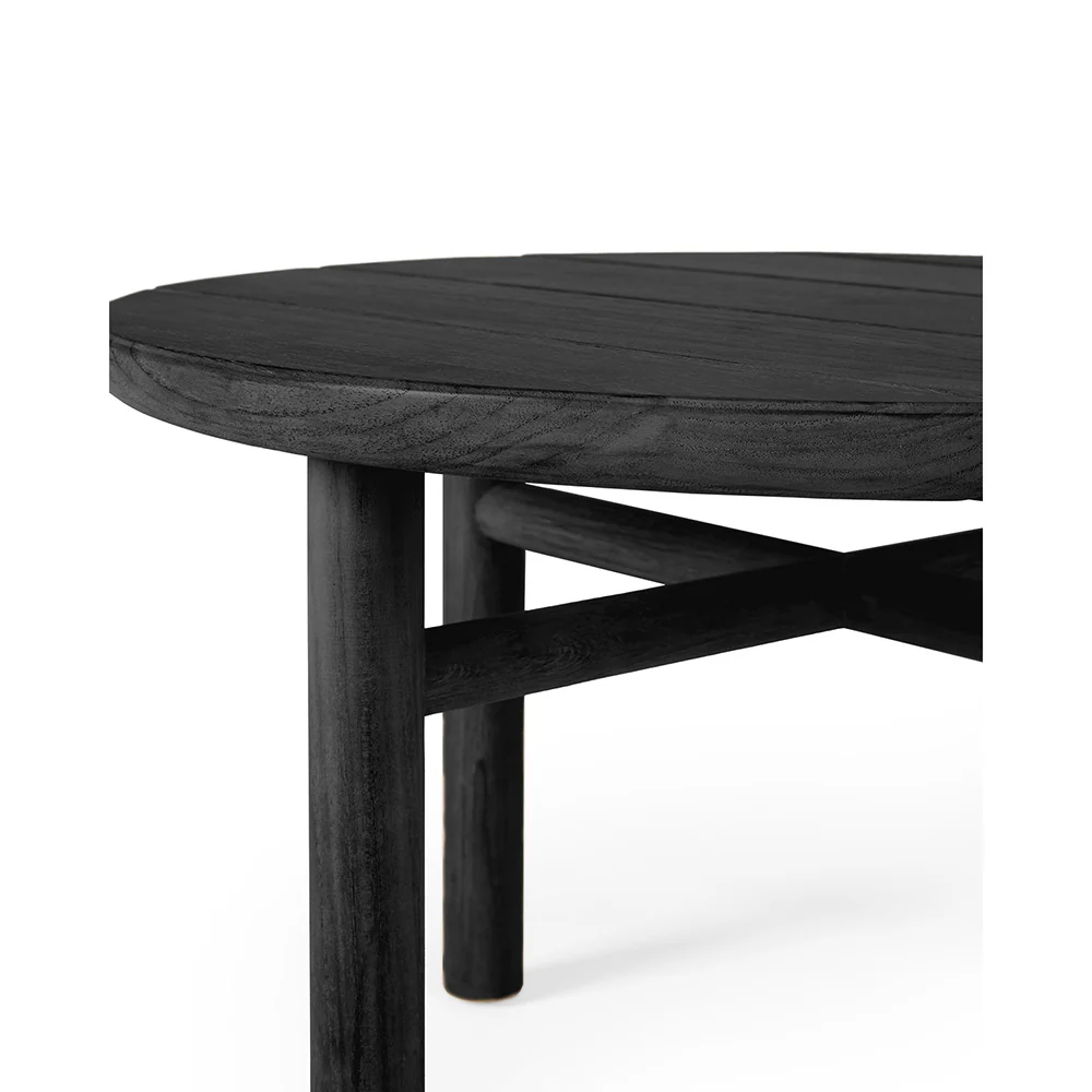 Quatro Outdoor Coffee Table - Black Teak, 17"H - Image 4