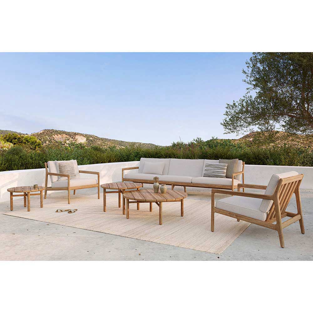 Quatro Outdoor Coffee Table - Teak, 17"H - Image 7