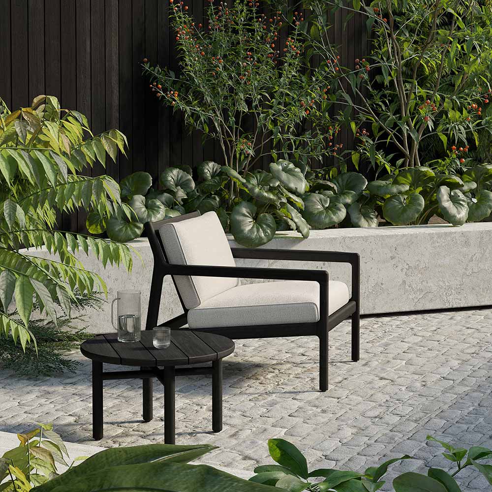 Quatro Outdoor Side Table - Black Teak - Image 6