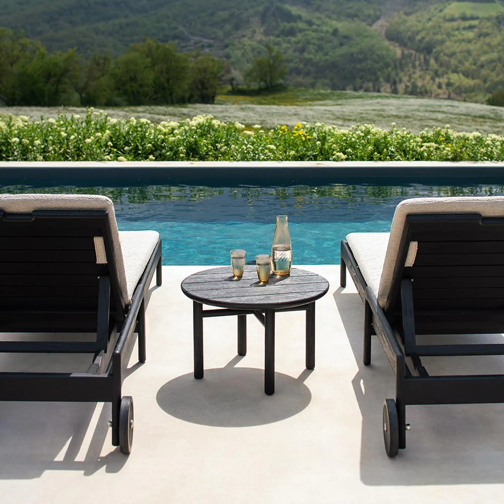 Quatro Outdoor Side Table - Black Teak - Image 7