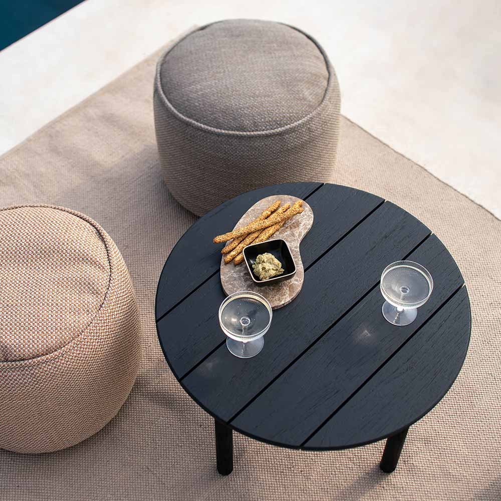 Quatro Outdoor Side Table - Black Teak - Image 8