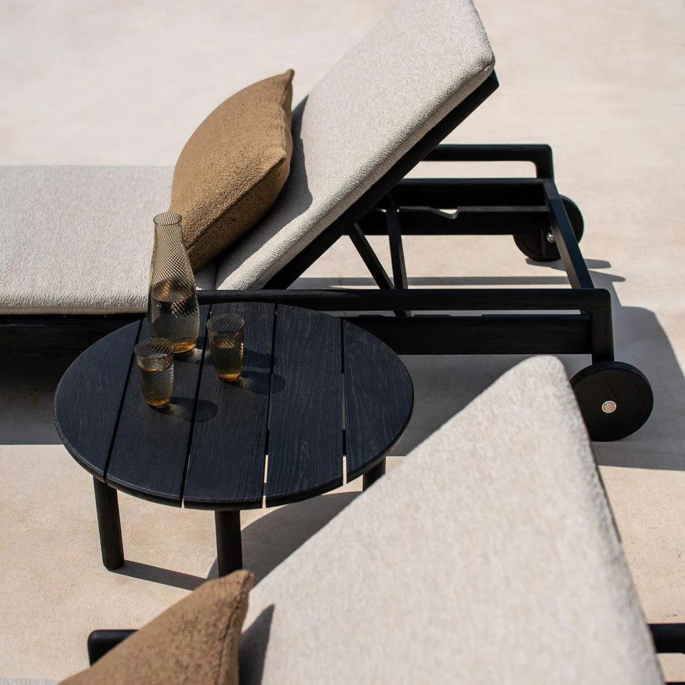 Quatro Outdoor Side Table - Black Teak - Image 9