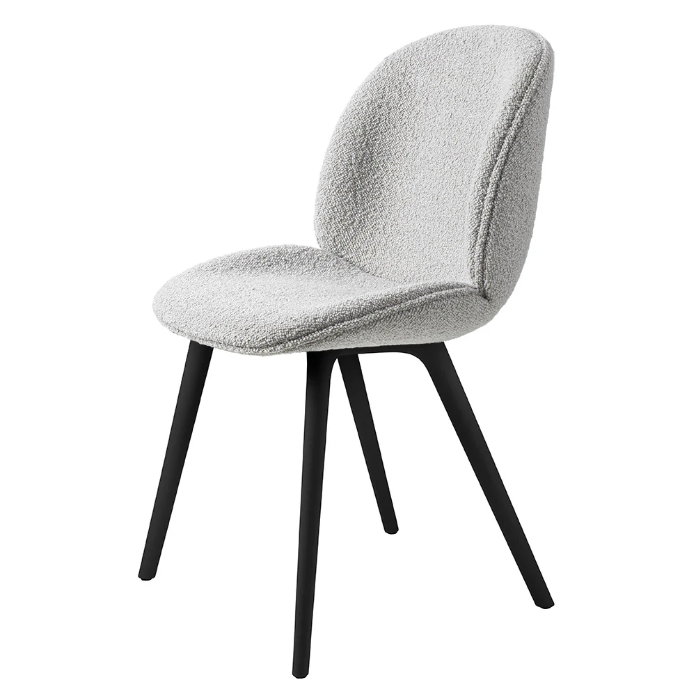 Quick Ship Beetle Fully Upholstered Dining Chair - Black Plastic Base - Image 2
