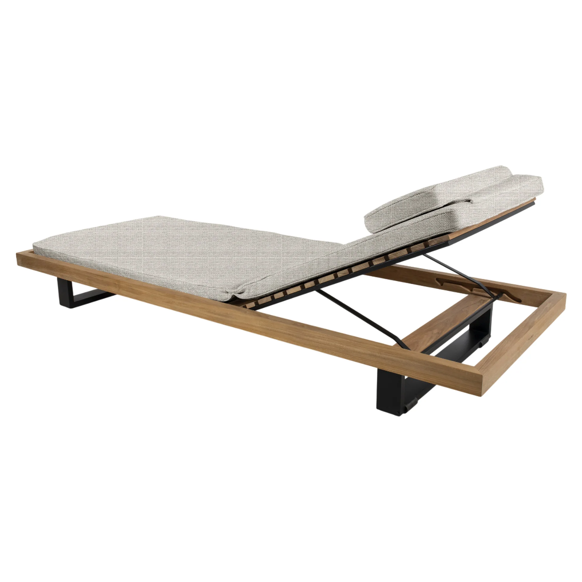 Ravello Sun Lounger - Teak, Black Aluminum Base - Image 8