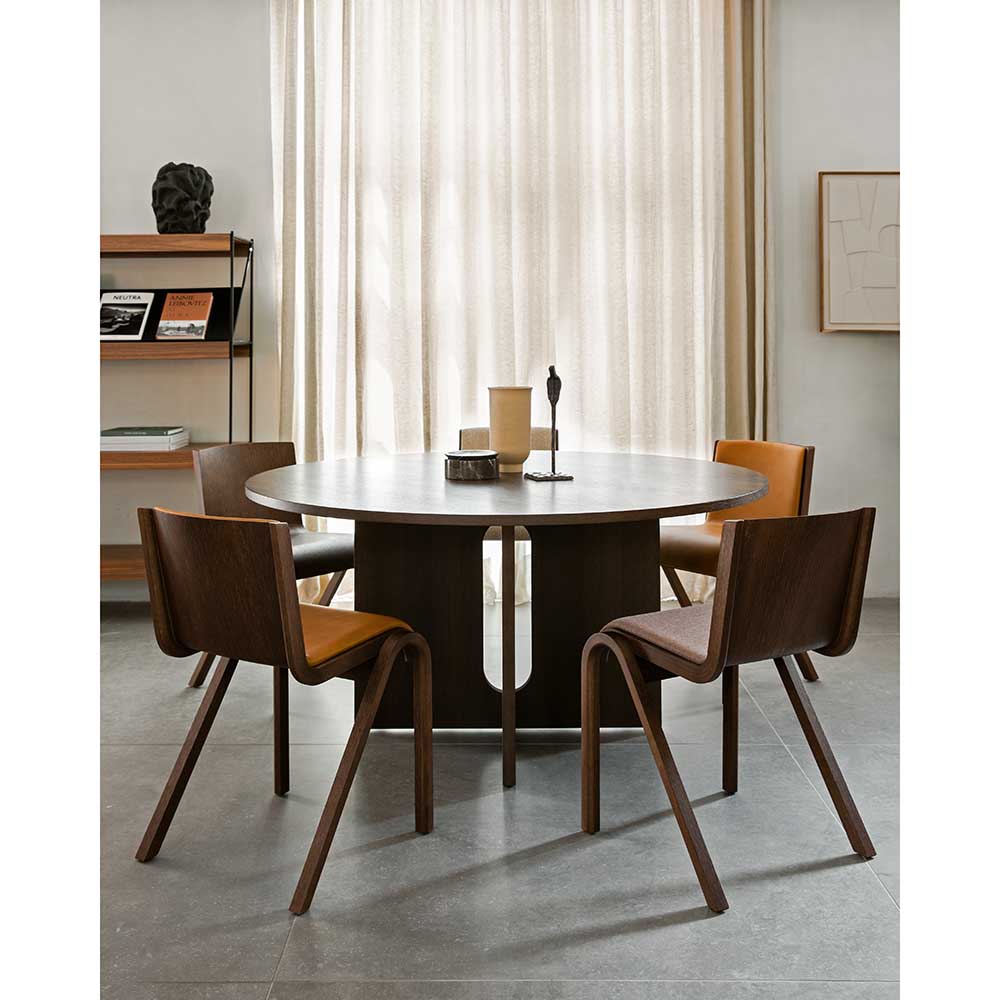 Ready Front Upholstered Dining Chair - Red Stained Oak, Boucle - Image 4