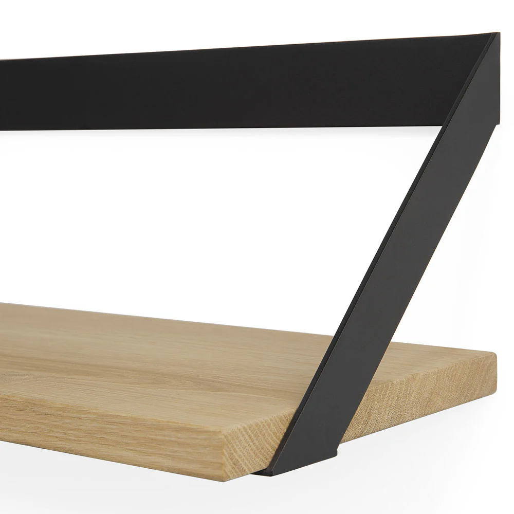 Ribbon Shelf - Oak/Black, 27.5"W - Image 3