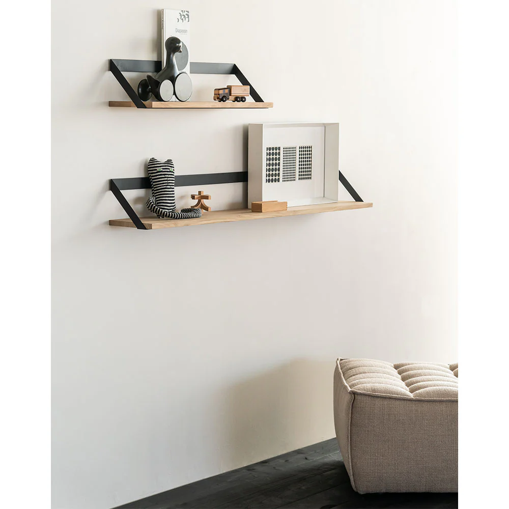 Ribbon Shelf - Oak/Black, 27.5"W - Image 9