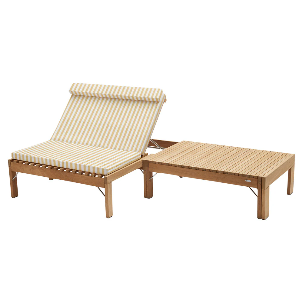 Riviera Outdoor Lounge Cushion - Golden Yellow Stripe