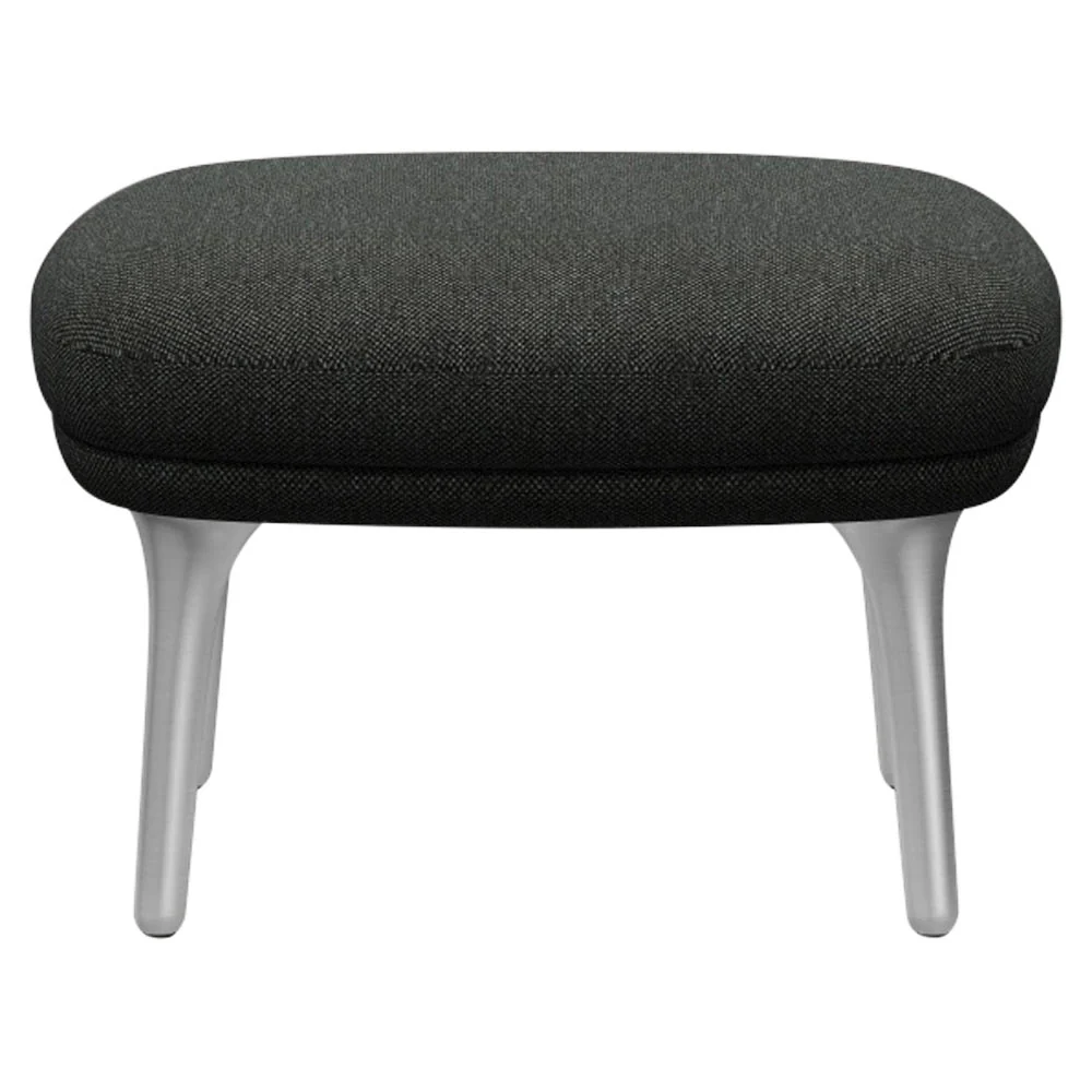 Ro Footstool - Brushed Aluminum Legs