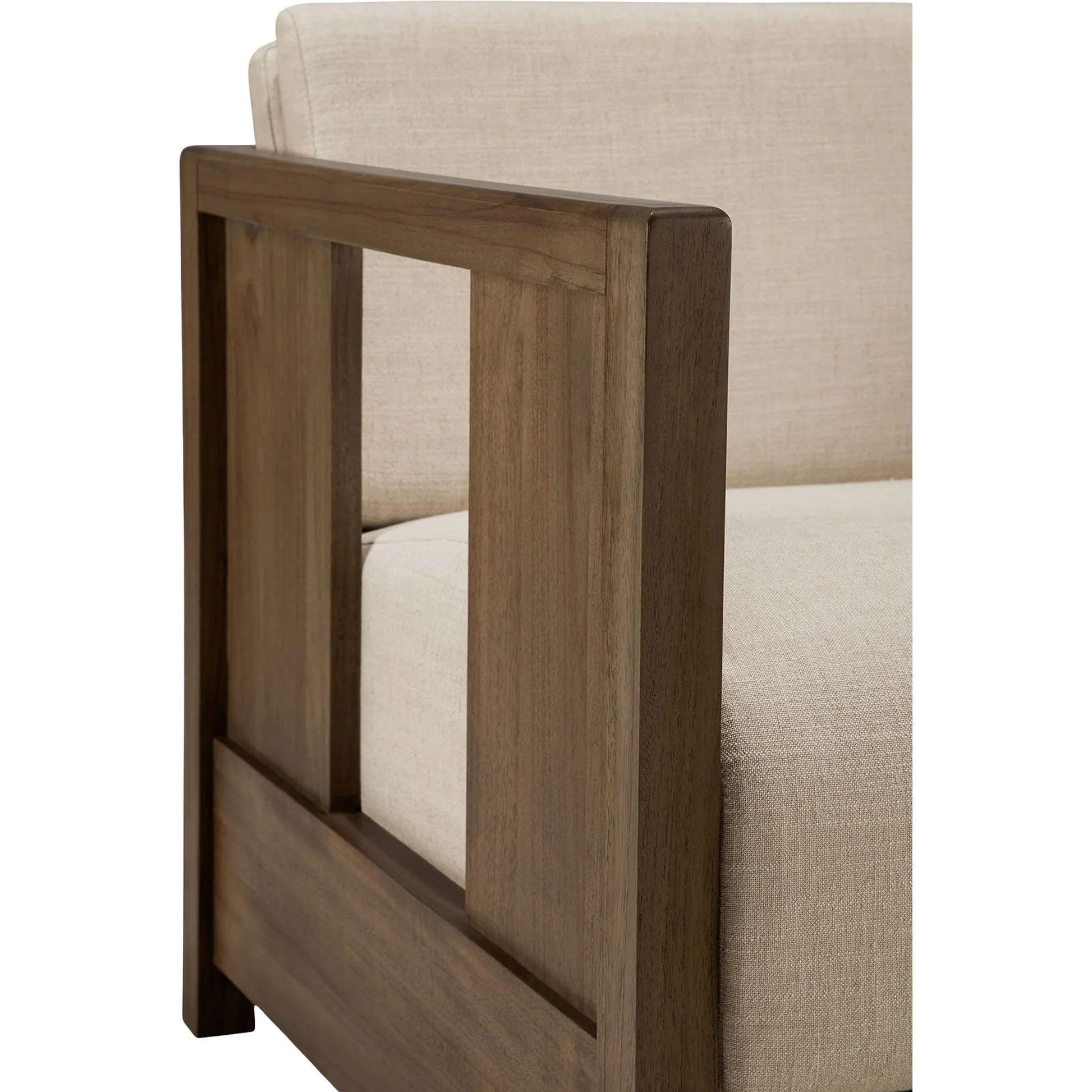 Roan Lounge Chair - Flax, Wild Brown Teak - Image 5